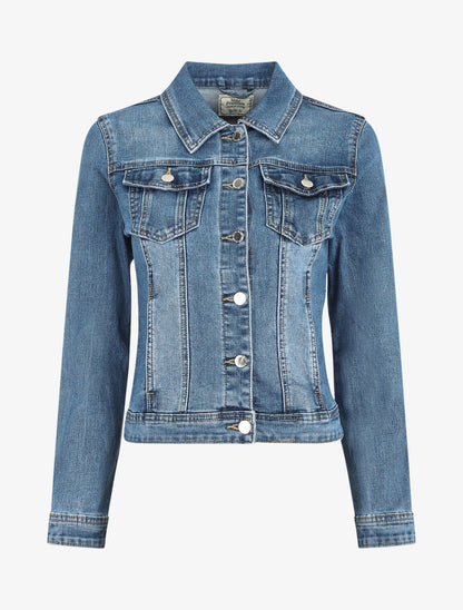 Veste en jean coupe droite - Bleu - 1