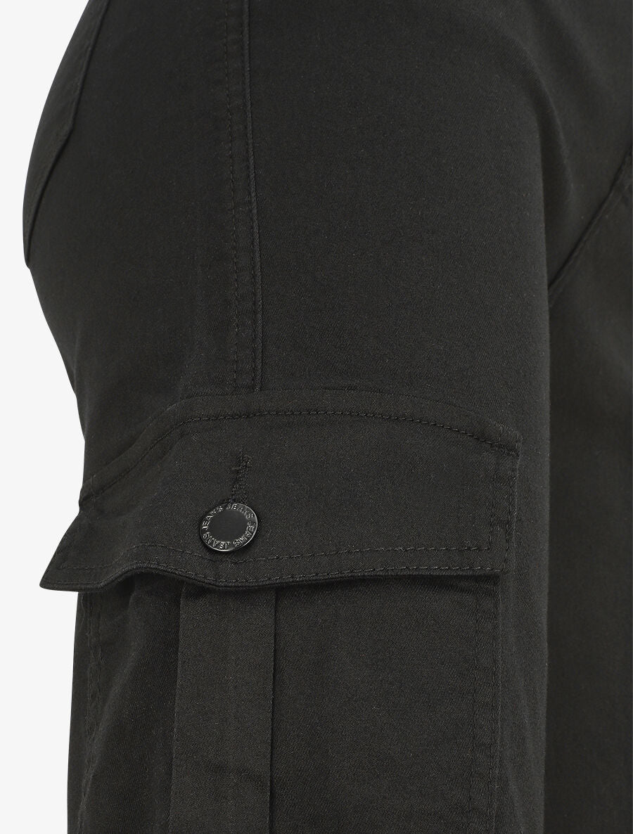 Jean cargo droite taille haute - Noir - 3