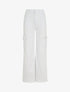 Jean cargo droite taille haute - Blanc - 1