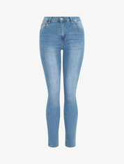 Jean délavé push up coupe skinny - Bleu - 1