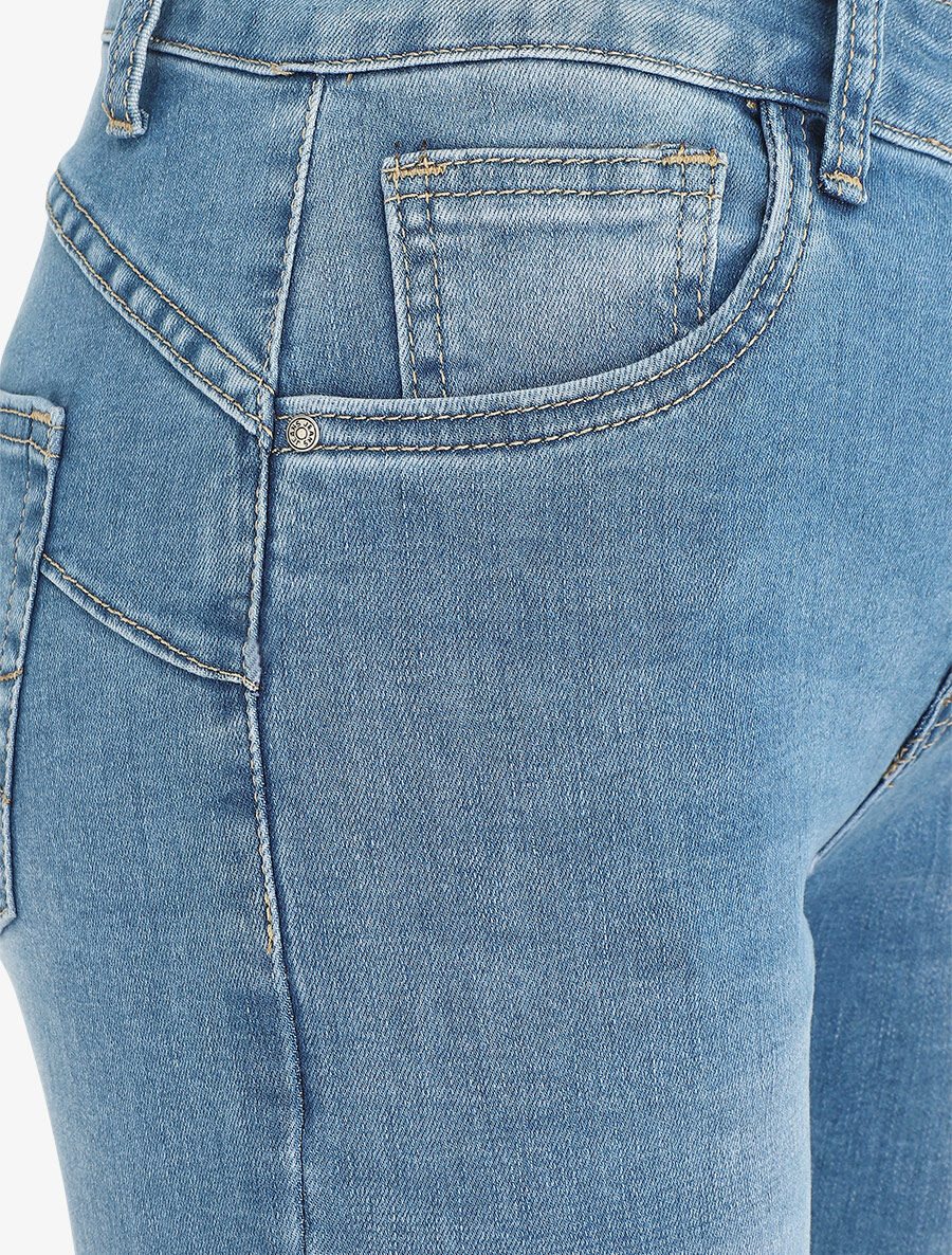 Jean délavé push up coupe skinny - Bleu - 3