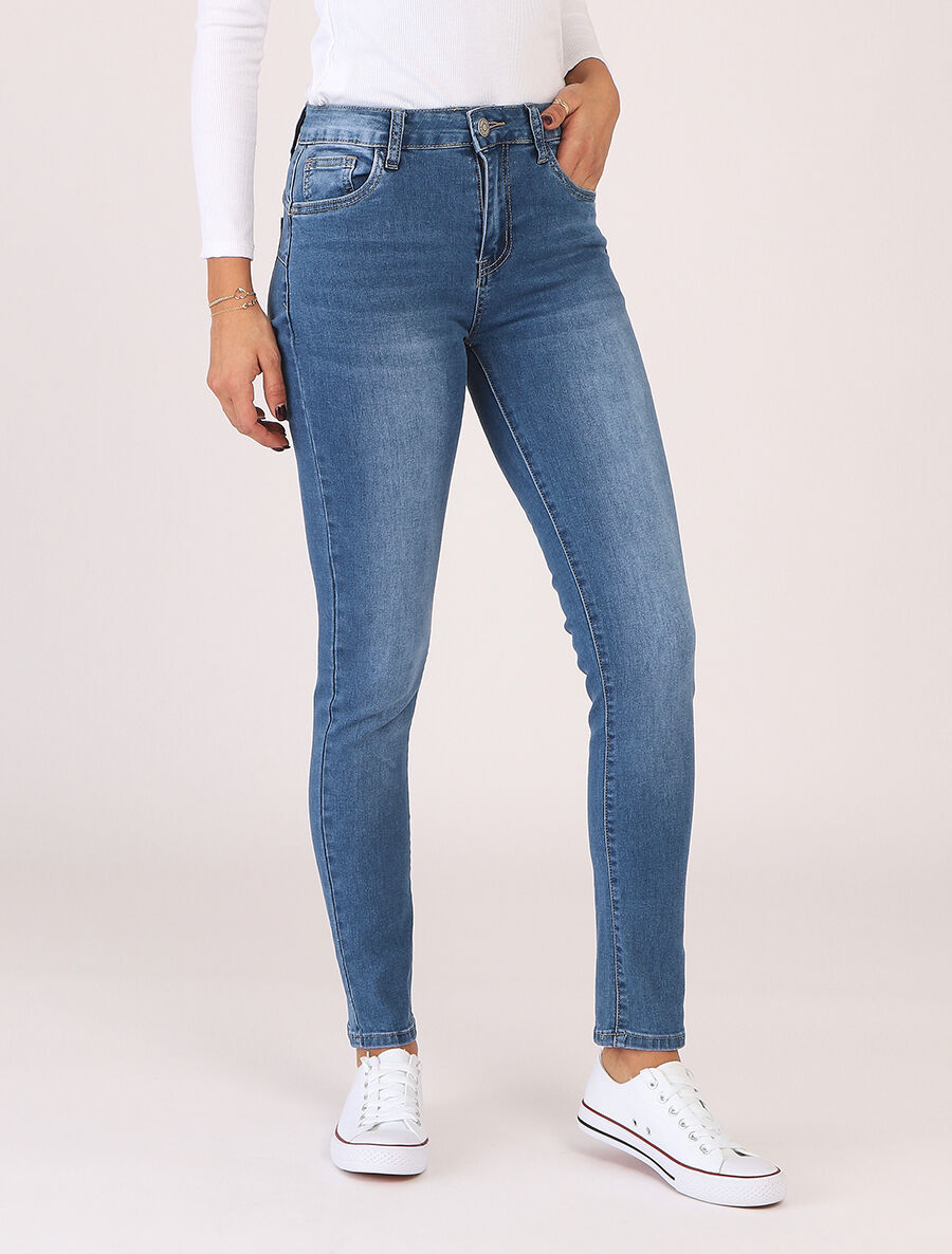 Jean skinny push up taille haute - Bleu clair - 4