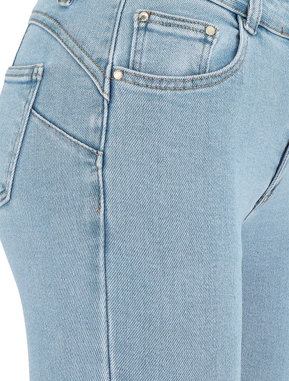 Jean push up à revers coupe slim - Bleu - 3