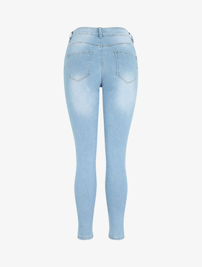 Jean push up délavé coupe slim - Bleu ciel - 2