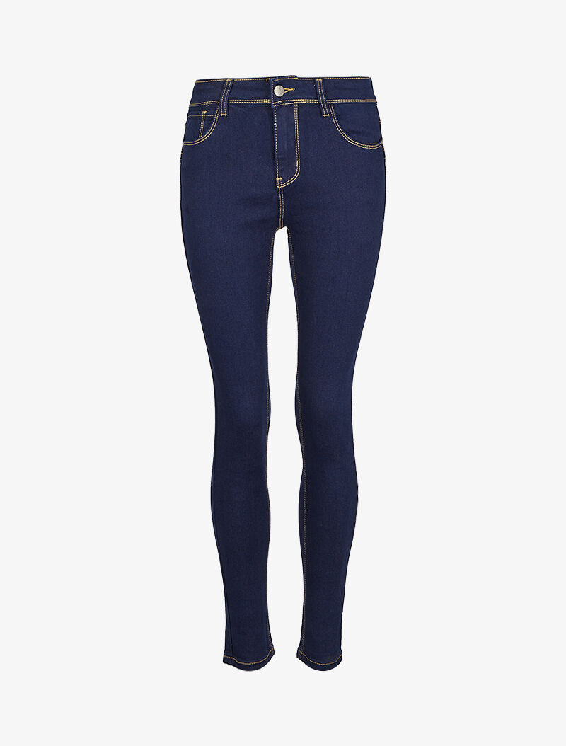 Jean skinny à surpiqûres apparentes - Bleu - 3