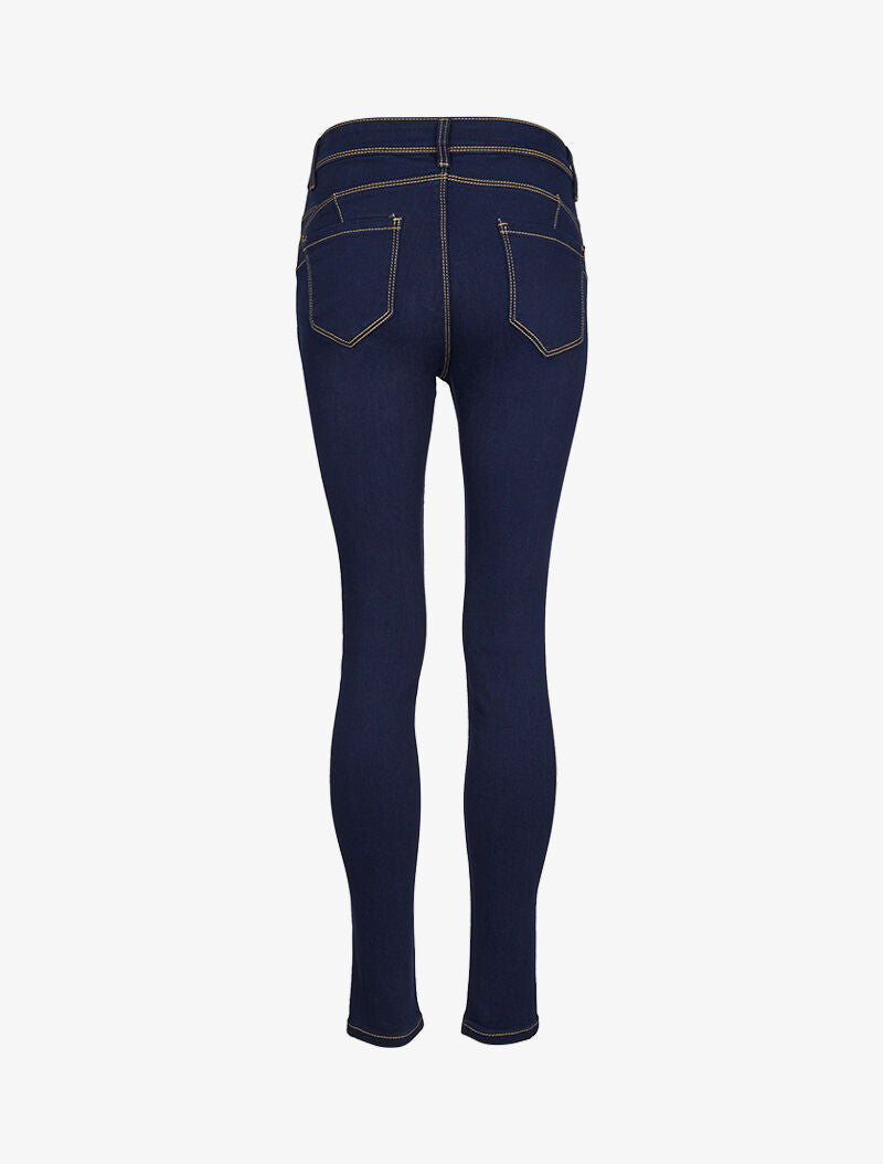 Jean skinny à surpiqûres apparentes - Bleu - 4