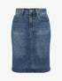 Jupe en jean droite délavée taille standard - Bleu denim - 1