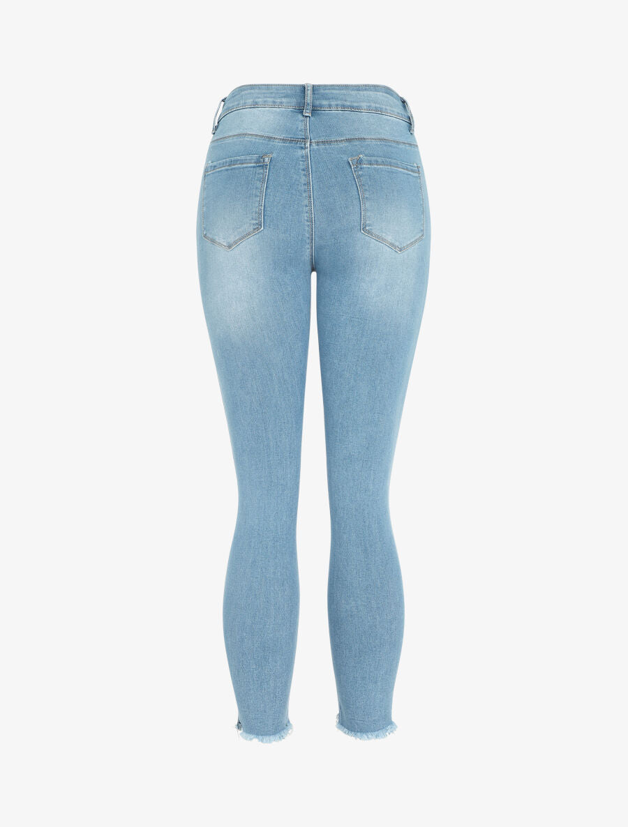 Jean skinny taille standard bord franc - Bleu clair - 2
