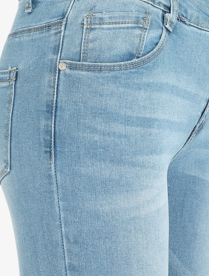 Jean skinny taille standard bord franc - Bleu clair - 3
