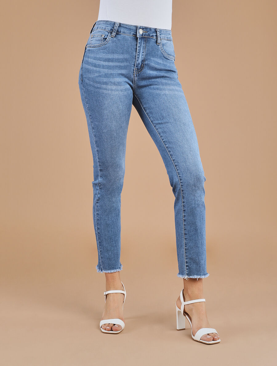 Jean droit taille standard bord franc - Bleu - 4