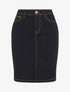 Jupe courte en jean droite taille standard - Bleu brut - 5