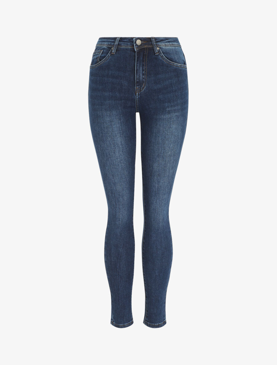 Jean skinny push up taille standard - Bleu foncé - 1