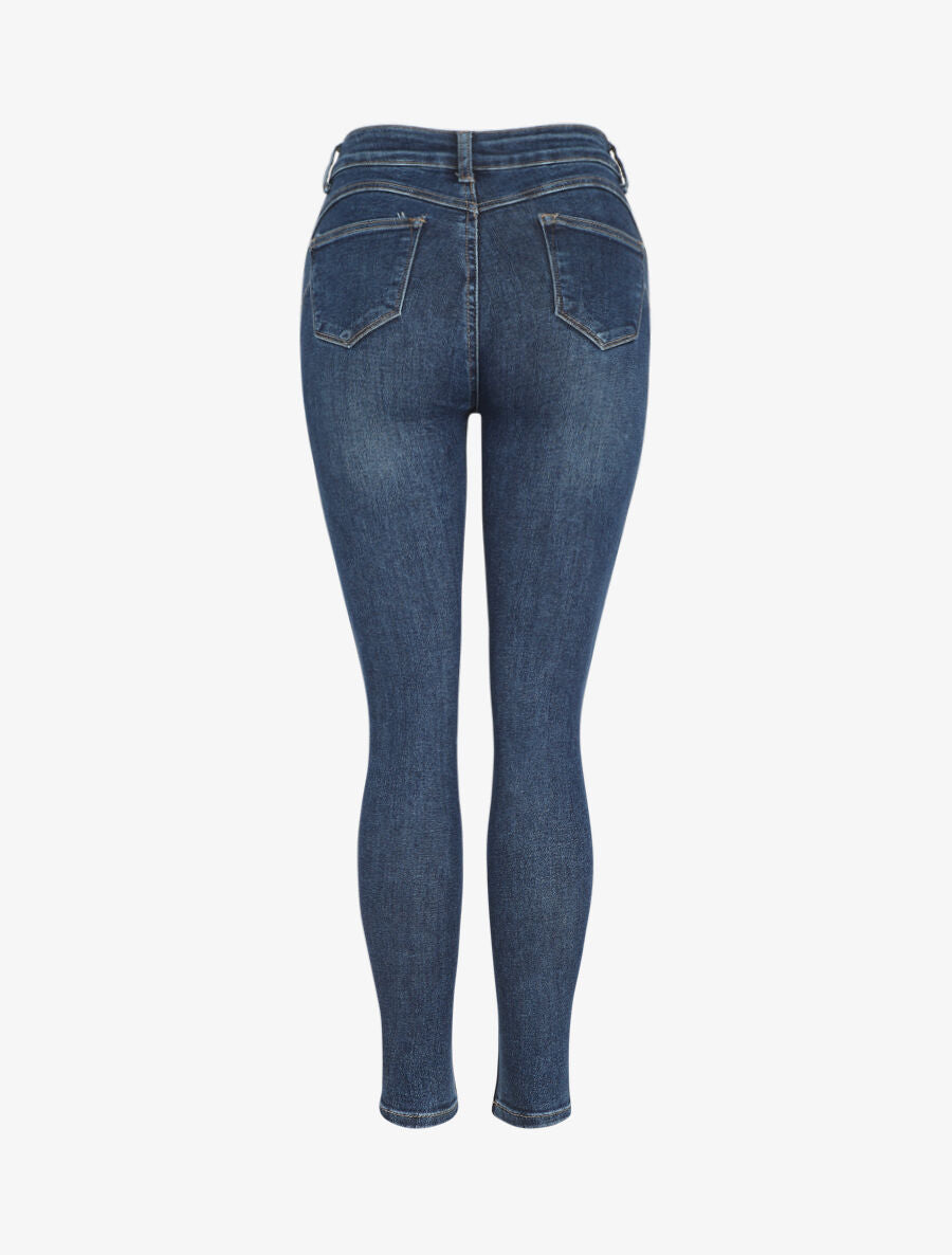 Jean skinny push up taille haute - Bleu - 3