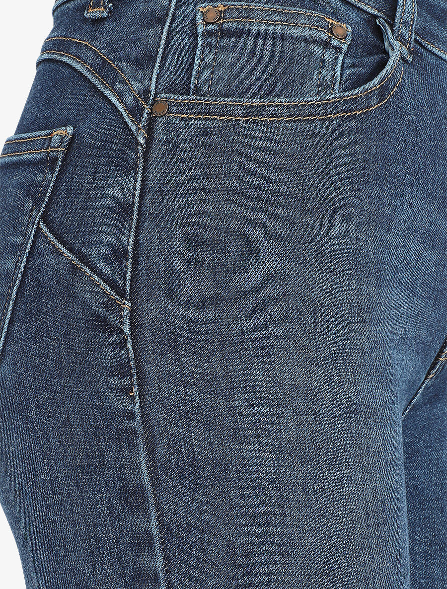 Jean skinny push up taille haute - Bleu - 4