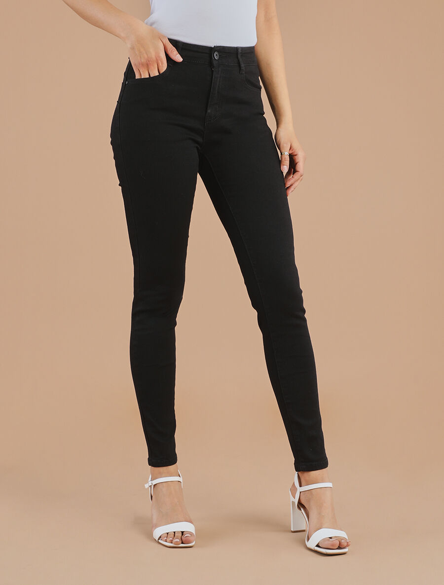 Jean uni coupe skinny - Noir - 4