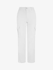 Jean cargo droit taille haute - Blanc - 5