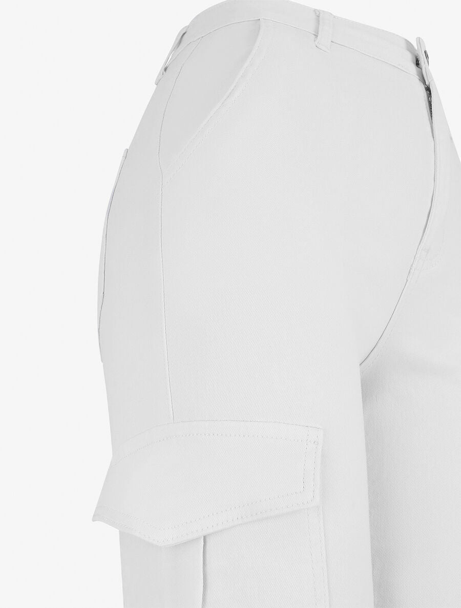 Jean cargo droit taille haute - Blanc - 3