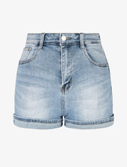 Short push up délavé coupe droite - Bleu - 1