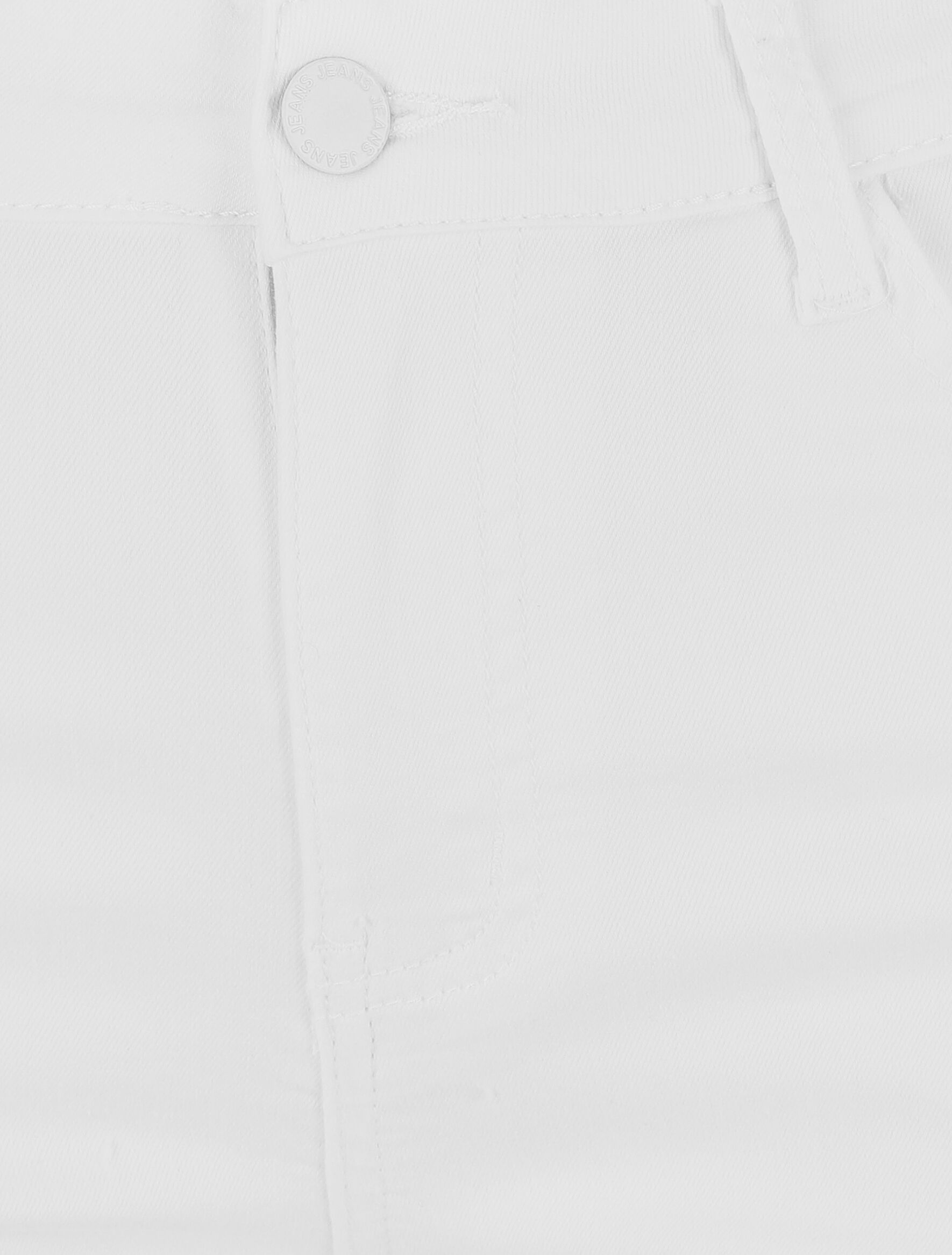 Bermuda uni push up à revers coupe droite - Blanc - 3