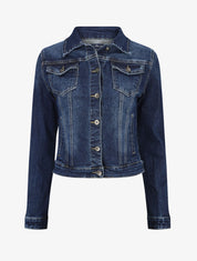 Veste en jean droite - Bleu denim - 1
