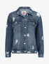 Veste en jean déchiré oversize - Bleu - 4
