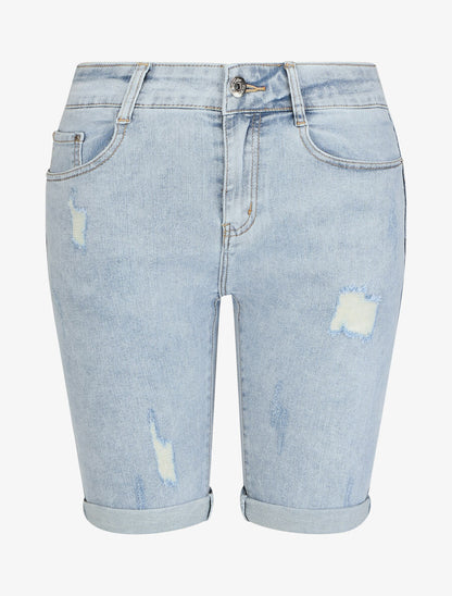 Bermuda push up coupe moulante - Bleu clair - 4