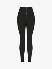 Jean taille empire coupe slim - Noir - 1