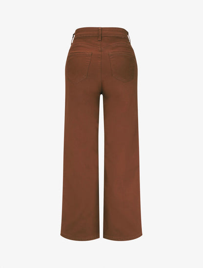 Jean large coupe droite - Marron - 2