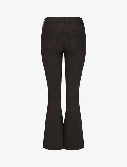 Jean uni taille standard coupe flare - Noir - 2