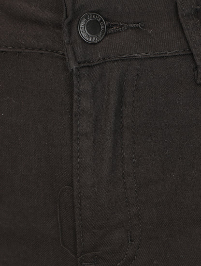 Jean uni taille standard coupe flare - Noir - 3