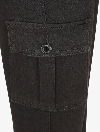 Jean cargo coupe skinny taille haute - Noir - 3
