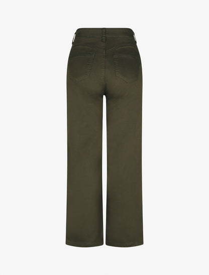 Jean droite taille haute uni - Kaki - 2