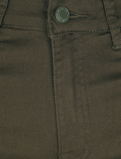 Jean droite taille haute uni - Kaki - 3