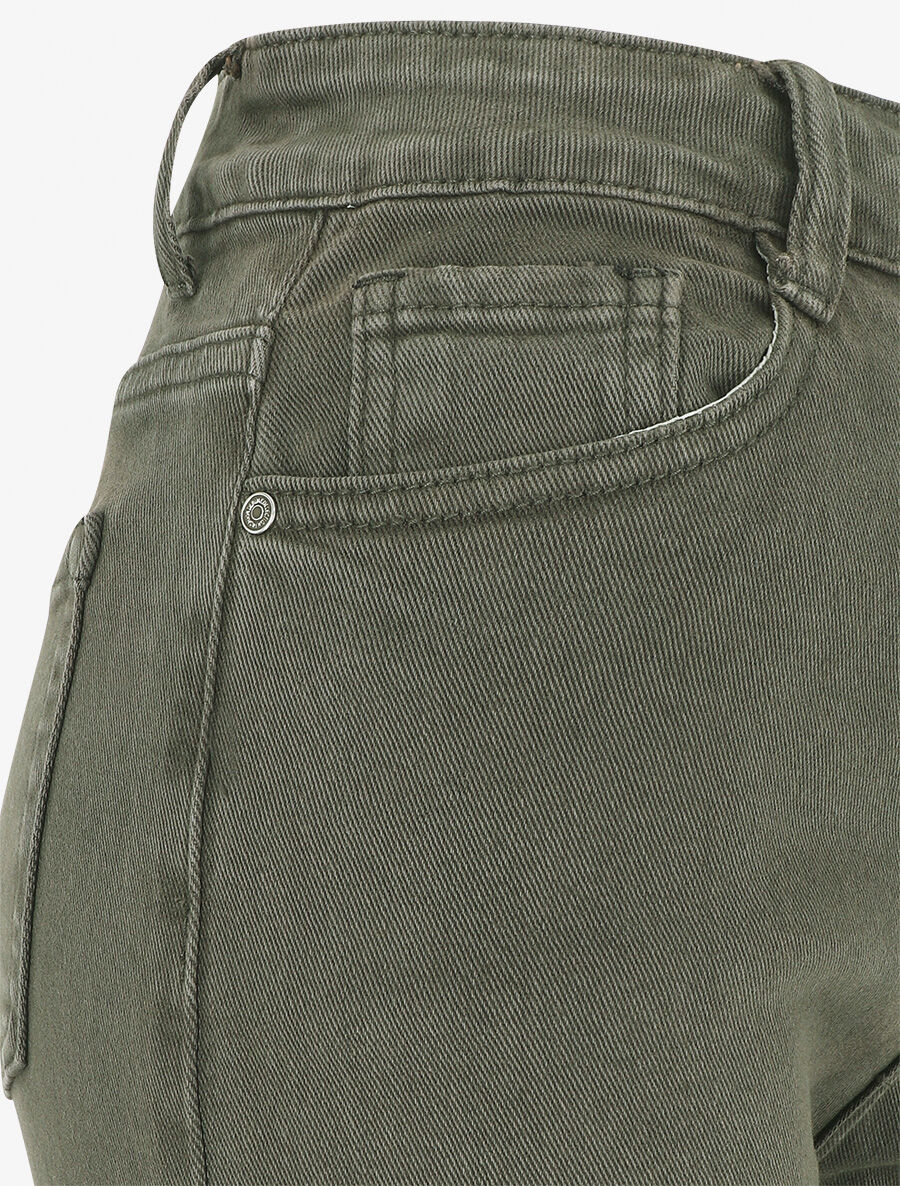 Jean uni taille haute - Kaki - 3