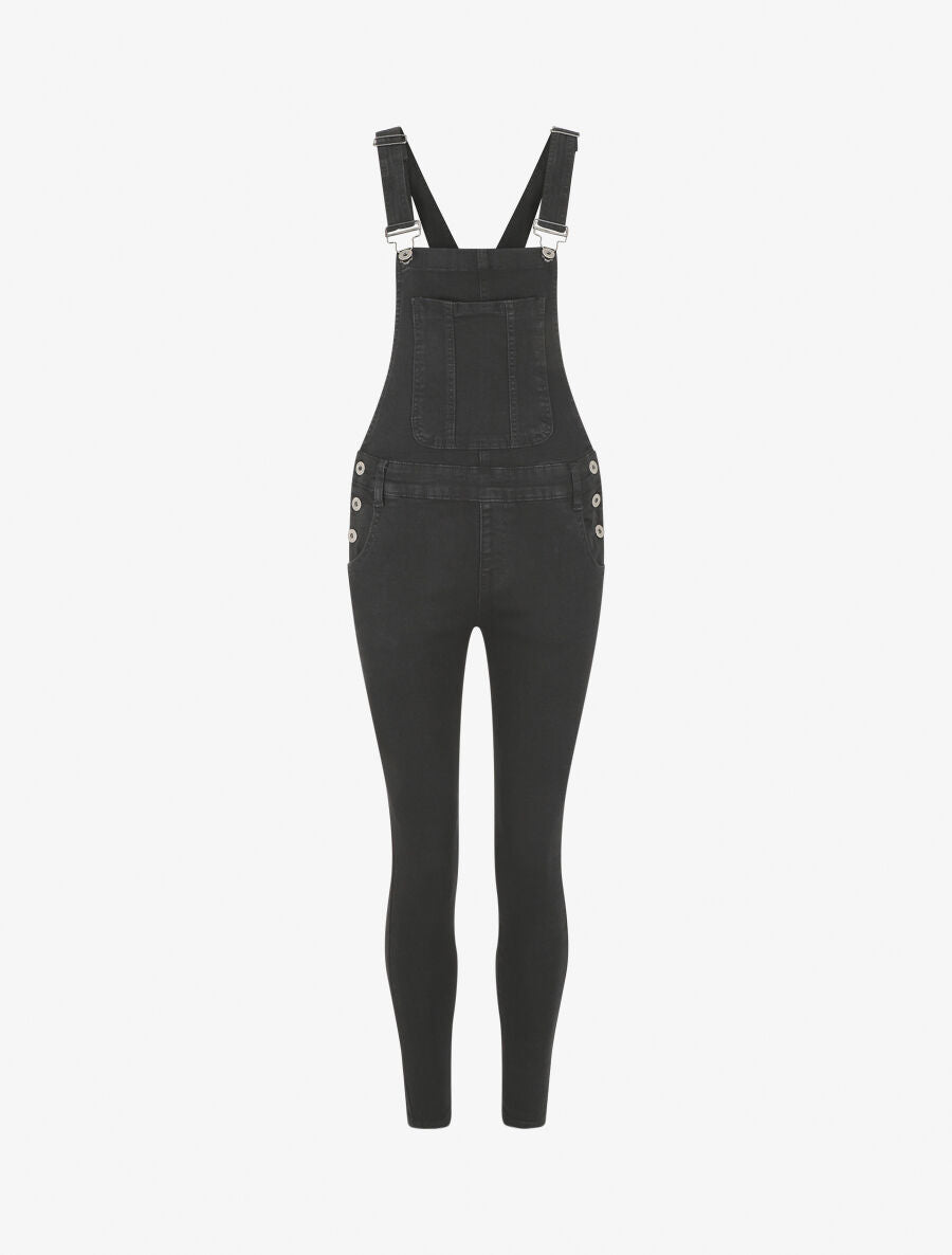 Salopette skinny unie - Noir - 1