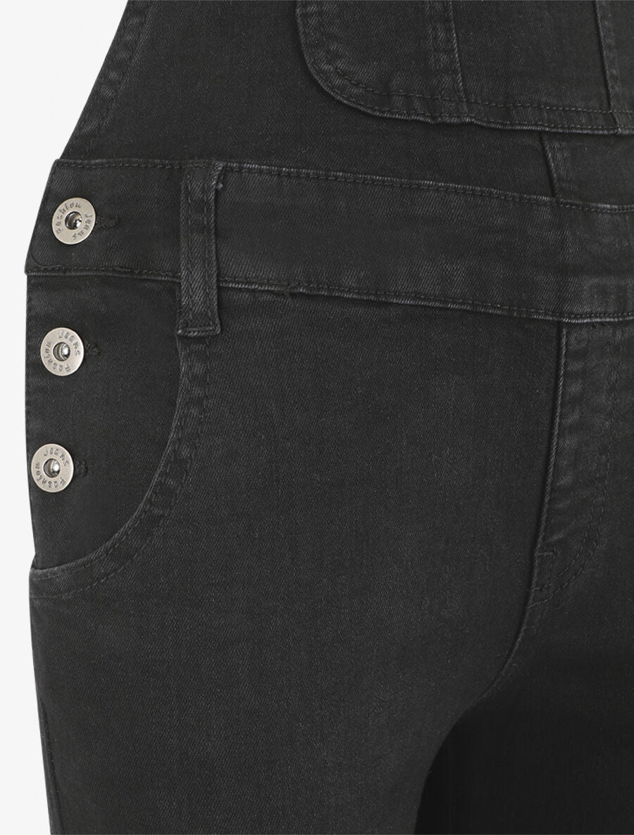 Salopette skinny unie - Noir - 3