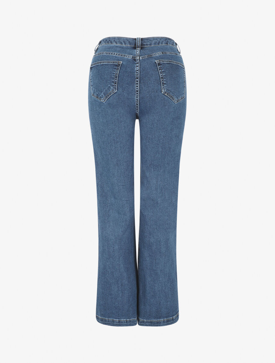 Jean à taille haute coupe droite - Bleu - 2
