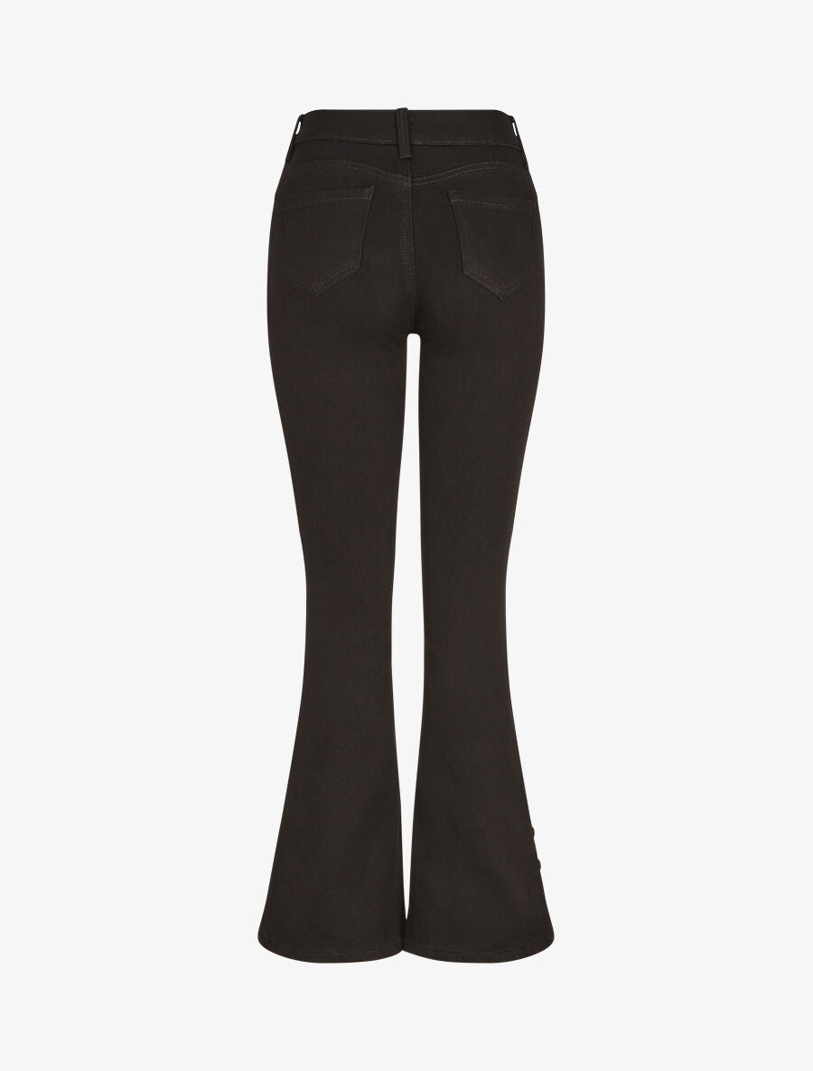 Jean flare uni à boutons décoratifs - Noir - 2
