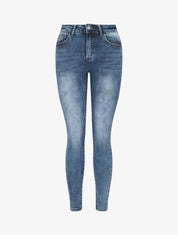 Jean délavé coupe skinny - Bleu - 1