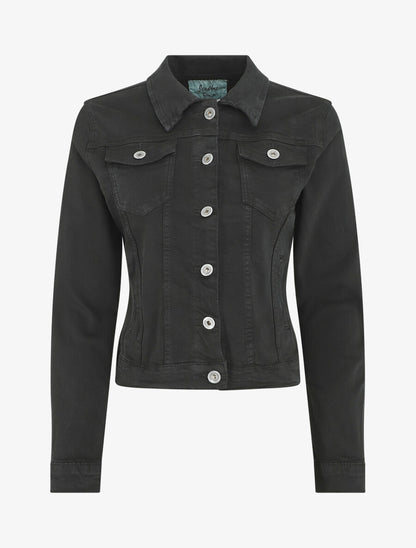 Veste en jean droite - Noir - 1