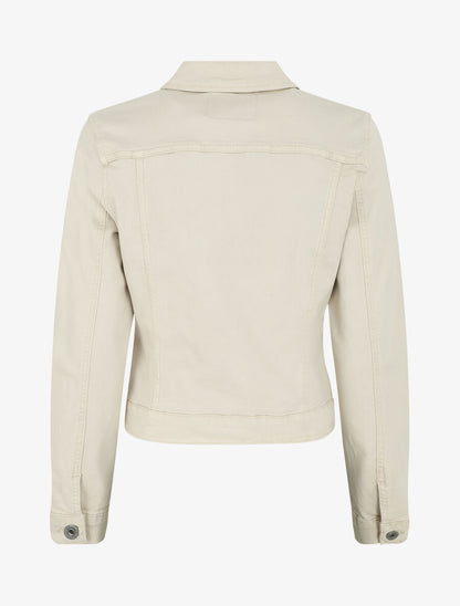 Veste unie en jean - Beige - 2