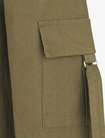 Pantalon cargo à liens - Kaki - 3