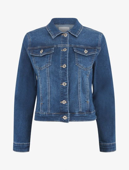Veste en jean coupe ajustée - Bleu - 1