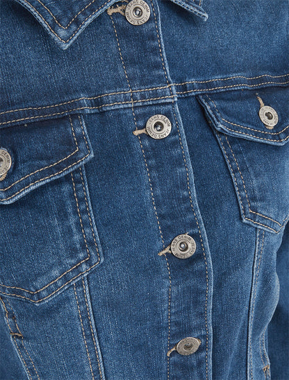 Veste en jean coupe ajustée - Bleu - 3