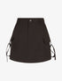 Jupe short cargo uni - Noir - 1