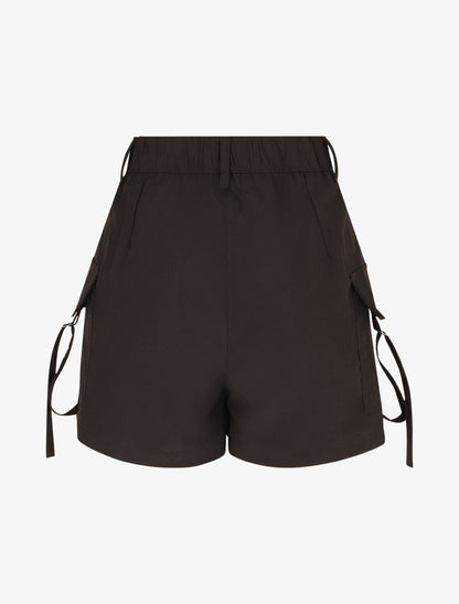 Jupe short cargo uni - Noir - 2