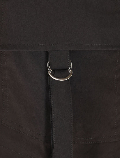 Jupe short cargo uni - Noir - 3