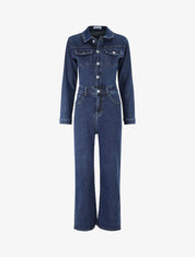 Combinaison en jean droite - Denim foncé - 1