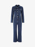 Combinaison en jean droite - Denim foncé - 1