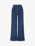 Jean droit taille haute à bords effilochés - Denim - 1